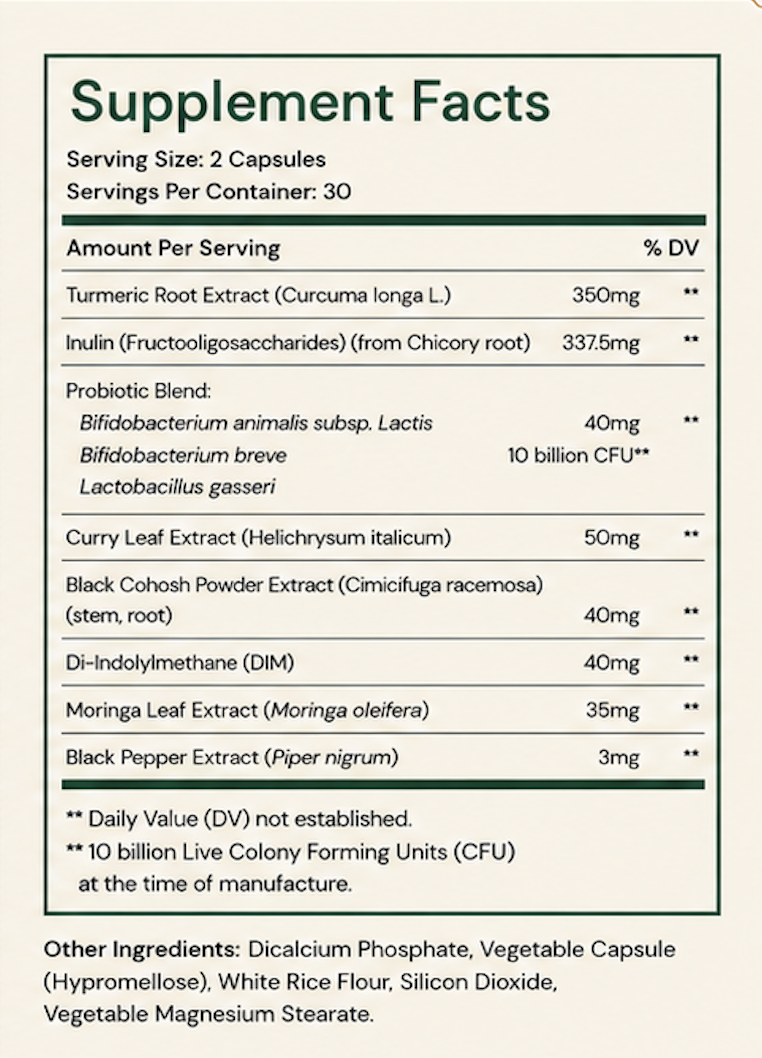 herDOSE Supplement Facts label