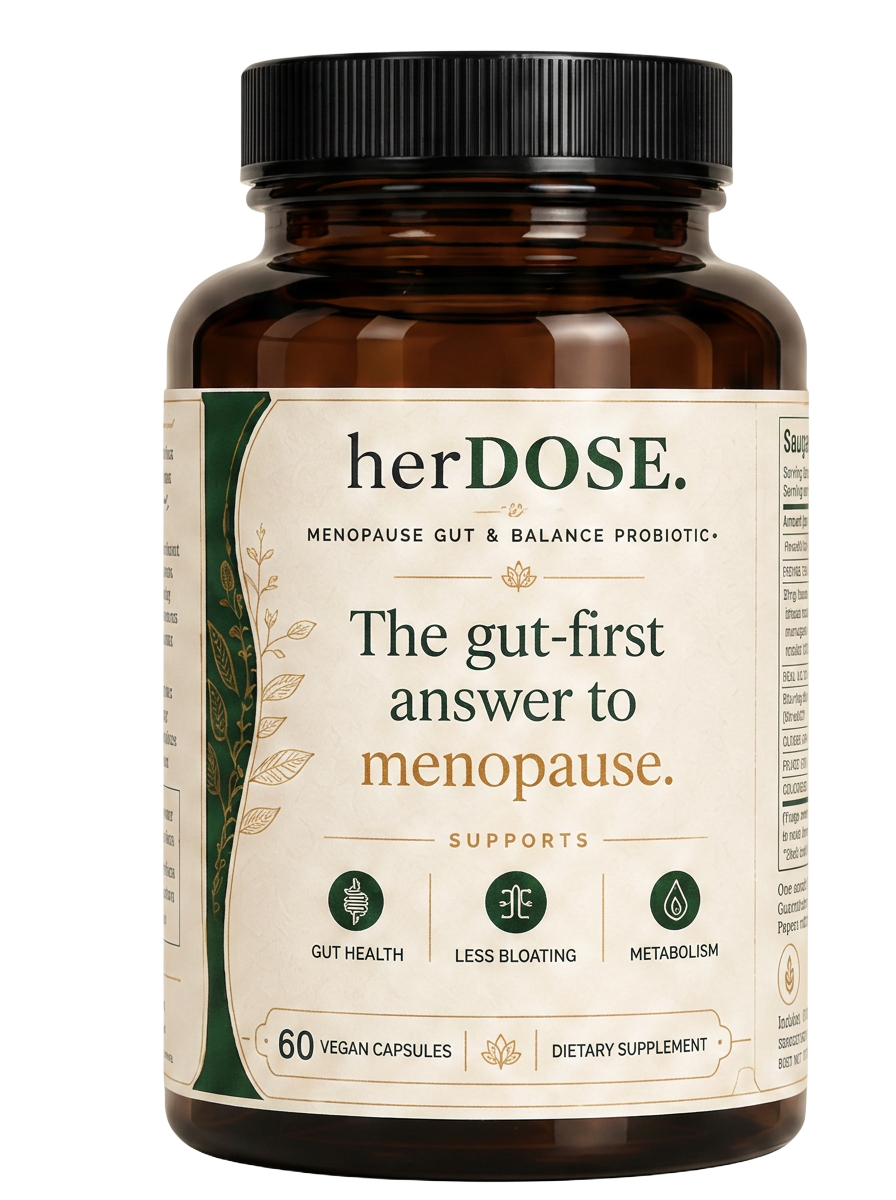 herDOSE Menopause Probiotic+ bottle